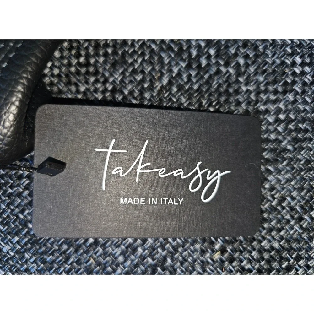 Takeasy Calf Leather Hobo Bag Womens‎ Large Black NEW Made in Italy 011943
